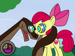 Size: 600x450 | Tagged: safe, artist:ordeperv, apple bloom, earth pony, pony, snake, g4, animated, apple bloom's bow, bow, coils, female, filly, foal, gif, hair bow, hypno eyes, hypnosis, hypnotized, kaa, kaa eyes, looking at each other, looking at someone, male, the jungle book