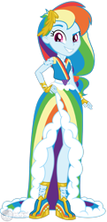 Size: 1303x2700 | Tagged: safe, artist:arcticwindsbases, rainbow dash, human, equestria girls, g4, clothes, dress, female, gala dress, grin, jewelry, rainbow dash always dresses in style, simple background, smiling, solo, transparent background
