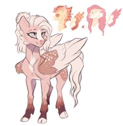 Size: 3005x3068 | Tagged: safe, artist:venommocity, fluttershy, spitfire, oc, oc:piper, pegasus, pony, g4, cloven hooves, high res, magical lesbian spawn, offspring, parent:fluttershy, parent:spitfire, parents:spitshy, simple background, white background