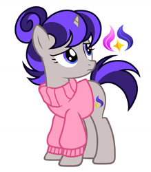 Size: 1280x1464 | Tagged: safe, artist:vi45, oc, oc only, pony, unicorn, g4, clothes, female, mare, simple background, solo, sweater, white background