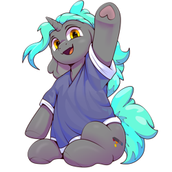 Size: 1200x1200 | Tagged: safe, artist:redvais, oc, oc only, oc:redvais, pony, unicorn, 2024 community collab, derpibooru community collaboration, clothes, horn, male, simple background, smiling, solo, stallion, stylus, transparent background, unicorn oc