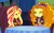 Size: 1122x698 | Tagged: safe, artist:ktd1993, adagio dazzle, sunset shimmer, equestria girls, g4, disney, female, house of mouse, lesbian, ship:sunsagio, shipping