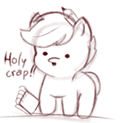 Size: 2048x2048 | Tagged: safe, artist:dulldi, scootaloo, pegasus, pony, g4, female, filly, foal, high res, monochrome, notebook, pencil, reaction image, solo