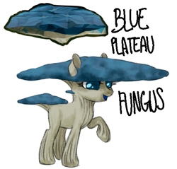Size: 917x876 | Tagged: safe, artist:wtfponytime, alien, alien pony, mushroom pony, original species, pony, blue plateau fungus, crossover, deep rock galactic, mushroom, ponified, simple background, solo, white background
