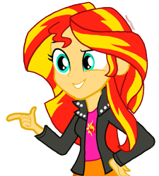 Size: 637x709 | Tagged: safe, artist:paco777yuyu, sunset shimmer, human, equestria girls, g4, clothes, female, jacket, simple background, solo, transparent background