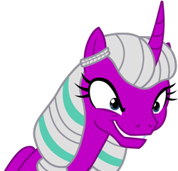 Size: 3867x3735 | Tagged: safe, artist:ejlightning007arts, opaline arcana, alicorn, pony, g4, g5, my little pony: make your mark, my little pony: tell your tale, spoiler:g5, curved horn, evil, evil smile, female, g5 to g4, generation leap, grin, high res, horn, mare, simple background, smiling, transparent background, vector