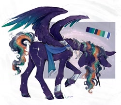 Size: 1175x1018 | Tagged: safe, artist:lutraviolet, oc, oc only, oc:prince cassiopeia, alicorn, pony, abstract background, alicorn oc, bracer, horn, male, peytral, reference sheet, spread wings, stallion, wings