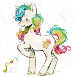 Size: 837x863 | Tagged: safe, artist:lutraviolet, quackers, earth pony, pony, g1, female, freckles, mare, solo, unshorn fetlocks