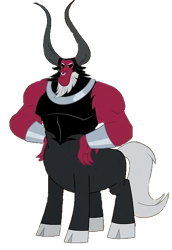 Size: 471x685 | Tagged: safe, edit, edited screencap, screencap, lord tirek, centaur, g4, background removed, beard, bracer, cloven hooves, facial hair, male, nose piercing, nose ring, not a vector, piercing