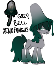 Size: 755x885 | Tagged: safe, artist:wtfponytime, alien, alien pony, mushroom pony, original species, pony, crossover, deep rock galactic, grey bell xenofungus, mushroom, ponified, solo, unshorn fetlocks