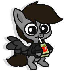 Size: 320x320 | Tagged: safe, artist:pr0ject_001, oc, oc:razor uniboop, oc:razoruniboop, pegasus, pony, apple, apple juice, cute, drink, drinking, food, juice