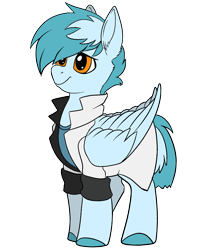 Size: 1935x2160 | Tagged: safe, artist:brainiac, oc, oc only, oc:concorde, pegasus, pony, offspring, parent:soarin', parent:spitfire, parents:soarinfire, simple background, solo, transparent background