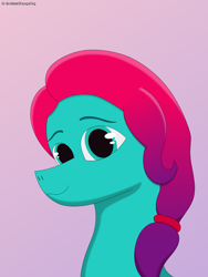 Size: 2100x2800 | Tagged: safe, artist:alejandrogmj, part of a set, jazz hooves, earth pony, pony, g5, bust, gradient background, high res, jazz has no ears, looking at you, no ears, portrait, solo