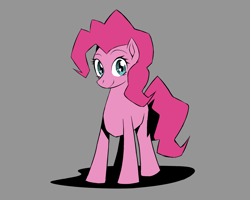 Size: 2867x2293 | Tagged: safe, artist:n-jima, pinkie pie, earth pony, pony, g4, doodle, female, full body, gray background, high res, looking at you, mare, simple background, smiling, solo