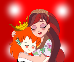Size: 1753x1449 | Tagged: safe, artist:spike17, spike, human, equestria girls, g4, crack shipping, crossover, crossover shipping, duo, ever after high, female, hug, human spike, humanized, male, orange hair, rosabella beauty, ship:rospike, shipping, straight
