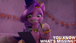 Size: 2000x1125 | Tagged: safe, edit, edited screencap, editor:quoterific, screencap, pipp petals, pegasus, pony, g5, my little pony: make your mark, my little pony: make your mark chapter 5, nightmare on mane street, spoiler:g5, spoiler:my little pony: make your mark, spoiler:my little pony: make your mark chapter 5, spoiler:mymc05e06, female, mare, solo, witch petals