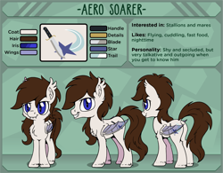 Size: 3001x2336 | Tagged: safe, artist:pirill, oc, oc only, oc:aero soarer, bat pony, bat pony oc, commission, high res, looking at you, male, rear view, reference sheet, smiling, solo, stallion, text