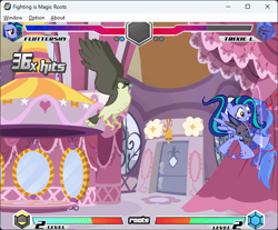 Size: 642x532 | Tagged: safe, fluttershy, princess luna, trixie, bird, fighting is magic, g4, carousel boutique, palette swap, recolor