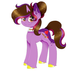 Size: 1600x1600 | Tagged: safe, artist:kathepart, oc, oc only, oc:kathepaint, pony, unicorn, 2024 community collab, derpibooru community collaboration, brown eyes, collar, female, freckles, horn, looking at you, simple background, smiling, smiling at you, solo, stains, transparent background