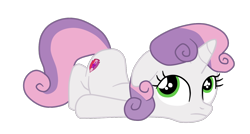 Size: 1500x804 | Tagged: safe, artist:gmaplay, sweetie belle, pony, unicorn, g4, backwards cutie mark, cute, cutie mark, diasweetes, female, filly, foal, open mouth, open smile, raised hoof, simple background, smiling, solo, the cmc's cutie marks, transparent background, vector