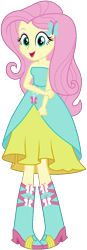 Size: 450x1295 | Tagged: safe, artist:fireluigi29, fluttershy, human, equestria girls, g4, clothes, cute, dress, fall formal outfits, female, open mouth, open smile, shyabetes, simple background, smiling, solo, transparent background
