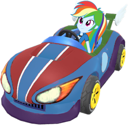 Size: 1024x1000 | Tagged: safe, artist:fireluigi29, rainbow dash, human, equestria girls, g4, driving, female, kart, mario kart, simple background, smiling, solo, transparent background, wild wing