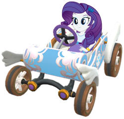 Size: 1024x984 | Tagged: safe, artist:fireluigi29, rarity, human, equestria girls, g4, daytripper, daytripper (royal racer), driving, female, kart, mario kart, royal racer, simple background, solo, transparent background