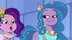 Size: 1920x1080 | Tagged: safe, screencap, izzy moonbow, pipp petals, pegasus, pony, unicorn, crystal ball (episode), g5, my little pony: tell your tale, spoiler:g5, spoiler:my little pony: tell your tale, spoiler:tyts01e68, animated, female, mare, sound, squawk, webm