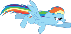 Size: 3584x1712 | Tagged: safe, artist:loladreamteam, rainbow dash, pegasus, pony, g4, female, floppy ears, flying, mare, simple background, solo, transparent background