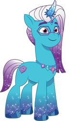 Size: 825x1319 | Tagged: safe, artist:prixy05, comet (g5), auroricorn, pony, unicorn, g5, my little pony: make your mark, my little pony: make your mark chapter 6, my little pony: tell your tale, secrets of starlight, spoiler:g5, spoiler:my little pony: make your mark, spoiler:my little pony: make your mark chapter 6, spoiler:mymc06e04, glasses, jewelry, male, necklace, simple background, smiling, solo, stallion, transparent background, vector