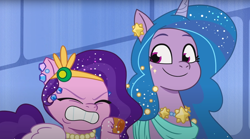 Size: 1674x934 | Tagged: safe, screencap, izzy moonbow, pipp petals, pegasus, pony, unicorn, crystal ball (episode), g5, my little pony: tell your tale, spoiler:g5, spoiler:my little pony: tell your tale, spoiler:tyts01e68, female, mare