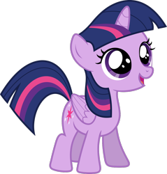 Size: 1280x1338 | Tagged: safe, artist:fabri8904, twilight sparkle, alicorn, pony, g4, female, filly, filly twilight sparkle, foal, open mouth, open smile, simple background, smiling, solo, transparent background, twilight sparkle (alicorn), younger