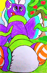 Size: 2131x3285 | Tagged: safe, artist:bitter sweetness, opaline arcana, alicorn, pony, g5, my little pony: a new generation, my little pony: make your mark, my little pony: make your mark chapter 6, my little pony: tell your tale, roots of all evil, spoiler:g5, spoiler:my little pony: make your mark, spoiler:my little pony: make your mark chapter 6, spoiler:mymc06e03, abdl, adult foal, clothes, diaper, diaper fetish, fetish, forest, high res, nature, non-baby in diaper, poofy diaper, socks, striped socks, tentacles, traditional art, tree