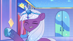 Size: 3072x1727 | Tagged: safe, screencap, violet frost, auroricorn, pony, unicorn, crystal ball (episode), g5, my little pony: tell your tale, spoiler:g5, spoiler:my little pony: tell your tale, spoiler:tyts01e68, eyes closed, female, lip bite, mare, solo