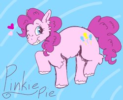 Size: 1319x1080 | Tagged: safe, artist:djdoublej, pinkie pie, earth pony, pony, g4, happy, smiling, solo