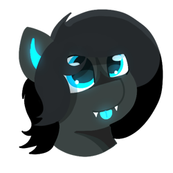 Size: 512x512 | Tagged: safe, artist:julie25609, oc, oc only, oc:umbra glow, bat pony, :p, glowing, simple background, solo, tongue out, transparent background