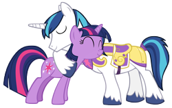 Size: 11166x7077 | Tagged: safe, artist:andoanimalia, shining armor, twilight sparkle, pony, unicorn, a canterlot wedding, g4, ^^, brother and sister, duo, duo male and female, eyes closed, female, hug, male, mare, siblings, simple background, stallion, transparent background, unicorn twilight, vector
