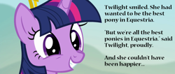 Size: 1333x563 | Tagged: safe, edit, edited screencap, screencap, twilight sparkle, alicorn, pony, g4, princess twilight sparkle (episode), caption, close-up, cute, image macro, pierce brosnan, quote, reference, reference used, squee, text, the great discovery, thomas and friends, thomas the tank engine, twiabetes, twilight sparkle (alicorn)