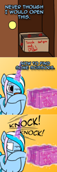 Size: 800x2404 | Tagged: safe, artist:thedragenda, oc, oc:aurora (thedragenda), pony, unicorn, ask-acepony, box, female, magic, mare, solo