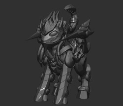 Size: 732x630 | Tagged: safe, artist:sin75, pony, protoss, 3d, 3d model, armor, blade, male, simple background, solo, stallion, starcraft, tail