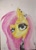 Size: 2568x3607 | Tagged: safe, artist:bruttas46, fluttershy, pegasus, pony, fake it 'til you make it, g4, my little pony: friendship is magic, black eyeshadow, bust, clothes, ear fluff, ear piercing, earring, eyebrows, eyeshadow, female, fluttergoth, head tilt, high res, jewelry, looking at you, makeup, mare, markers, painting, photo, piercing, portrait, poster paint, raised eyebrow, traditional art, unamused