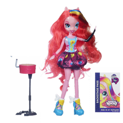 Size: 2000x2000 | Tagged: safe, pinkie pie, equestria girls, g4, my little pony equestria girls: rainbow rocks, backstage pass, doll, drums, high res, musical instrument, simple background, solo, toy, transparent background