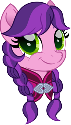 Size: 917x1600 | Tagged: safe, artist:cloudy glow, part of a set, pipp petals, pegasus, pony, g5, adorapipp, anna (frozen), braid, cute, disney, disney 100, disney princess, disney princess ponies, female, frozen (movie), head, simple background, smiling, solo, transparent background