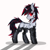 Size: 1600x1600 | Tagged: safe, artist:weiling, oc, oc only, oc:blackjack, cyborg, cyborg pony, pony, unicorn, fallout equestria, fallout equestria: project horizons, concave belly, cybernetic eyes, fanfic art, female, frown, level 2 (project horizons), looking at you, mare, red and black mane, shadow, simple background, slender, solo, standing, sternocleidomastoid, thin, turned head, white background