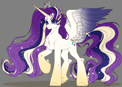 Size: 3500x2500 | Tagged: safe, artist:medkit, starlight glimmer, alicorn, pony, g4, alicornified, blue eyes, chest fluff, colored eyebrows, colored eyelashes, colored hooves, colored pupils, colored wings, crown, crystal, dun, ear fluff, ears up, ethereal mane, ethereal tail, eye clipping through hair, eyebrows, eyebrows visible through hair, feathered wings, female, fringe, gradient hooves, gradient horn, gradient mane, gradient tail, gradient wings, high res, hoof fluff, horn, horseshoes, jewelry, leg fluff, lightly watermarked, long horn, long legs, long mane, long tail, looking at you, mare, multicolored mane, multicolored tail, partially open wings, png, princess, princess starlight glimmer, race swap, raised hoof, redesign, redraw, regalia, requested art, shoulder fluff, signature, silver, simple background, sketch, smiling, smiling at you, solo, speedpaint, speedpaint available, standing, starlicorn, starry mane, starry tail, stars, sternocleidomastoid, tail, tall, two toned coat, two toned wings, wall of tags, watermark, white coat, wings, xk-class end-of-the-world scenario