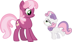 Size: 5071x3000 | Tagged: safe, artist:cloudy glow, cheerilee, sweetie belle, earth pony, pony, unicorn, g4, hearts and hooves day (episode), .ai available, duo, duo female, female, filly, foal, mare, simple background, transparent background, vector