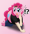 Size: 1810x2036 | Tagged: safe, artist:redpaladin, pinkie pie, earth pony, human, pony, g4, balloonbutt, butt, clothes, exclamation point, gradient background, human to pony, interrobang, large butt, mid-transformation, question mark, shirt, shorts, speech bubble, transformation