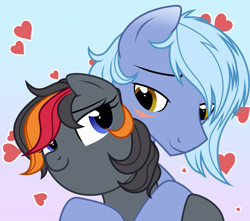 Size: 3400x3000 | Tagged: safe, artist:nika-rain, oc, pony, commission, cute, female, gradient background, heart, high res, male, show accurate, solo, vector, ych example, ych result