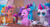 Size: 1612x869 | Tagged: safe, screencap, hitch trailblazer, izzy moonbow, misty brightdawn, pipp petals, sparky sparkeroni, sunny starscout, zipp storm, dragon, earth pony, pegasus, pony, unicorn, g5, my little pony: make your mark, my little pony: make your mark chapter 6, the isle of scaly, spoiler:g5, aviator sunglasses, cropped, cute, female, hope lantern, male, mane five, mane six (g5), mare, marestream, rebirth misty, smiling, stallion, sunglasses, sunnybetes, unamused