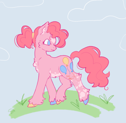 Size: 1760x1724 | Tagged: safe, artist:hederacea, pinkie pie, earth pony, pony, g4, cute, digital art, simple background, solo